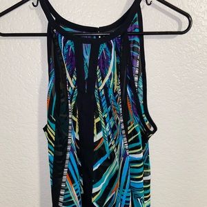 colorful ruffle tank top